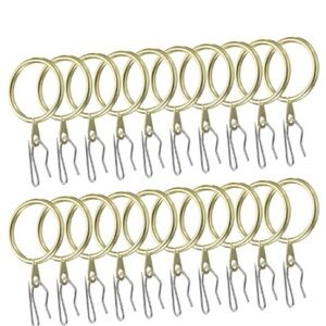 Gold Curtain Rings with Clips